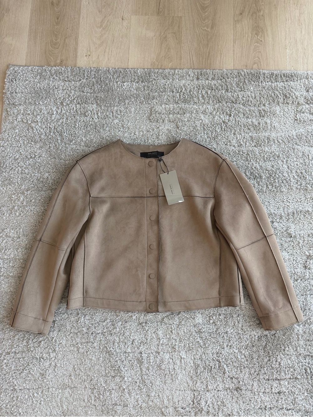 NWT Zara Women’s Size Large Faux Suede Coat